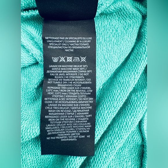 Balmain Unisex logo-print hoodie with kangaroo pocket see green white large - Picture 12 of 16